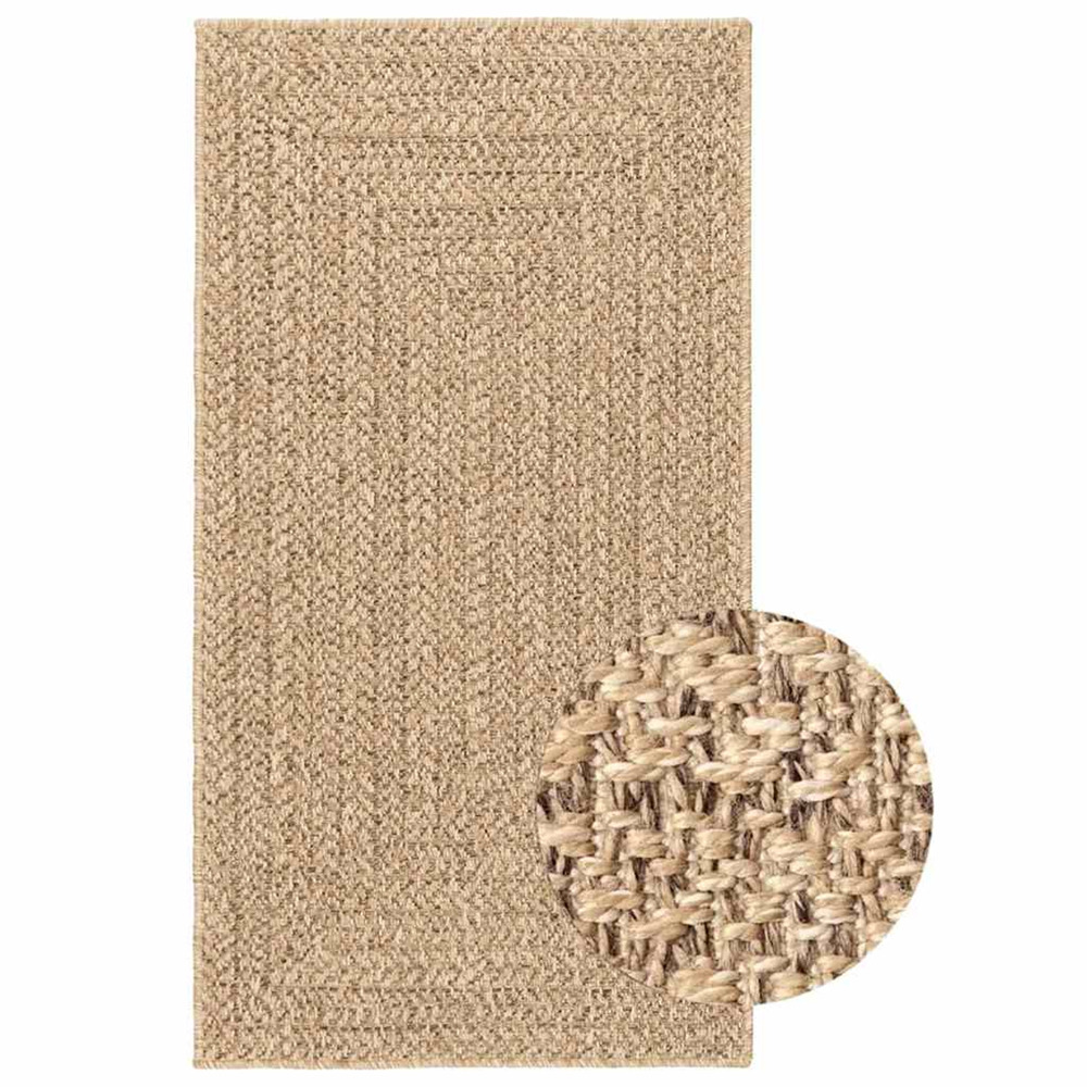 Tapis zizur beige 80x150 cm aspect de jute intérieur extérieur
