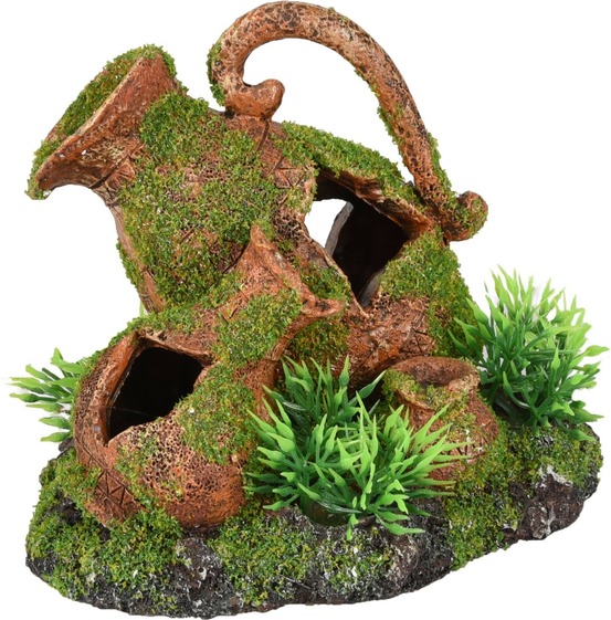 Décoration aquarium amphore cachette poissons décor naturel