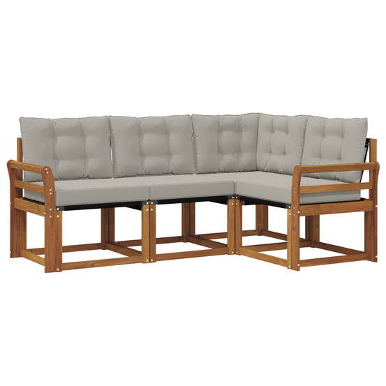 Ensemble de canapés d'extérieur 4 pcs gris naturel et clair