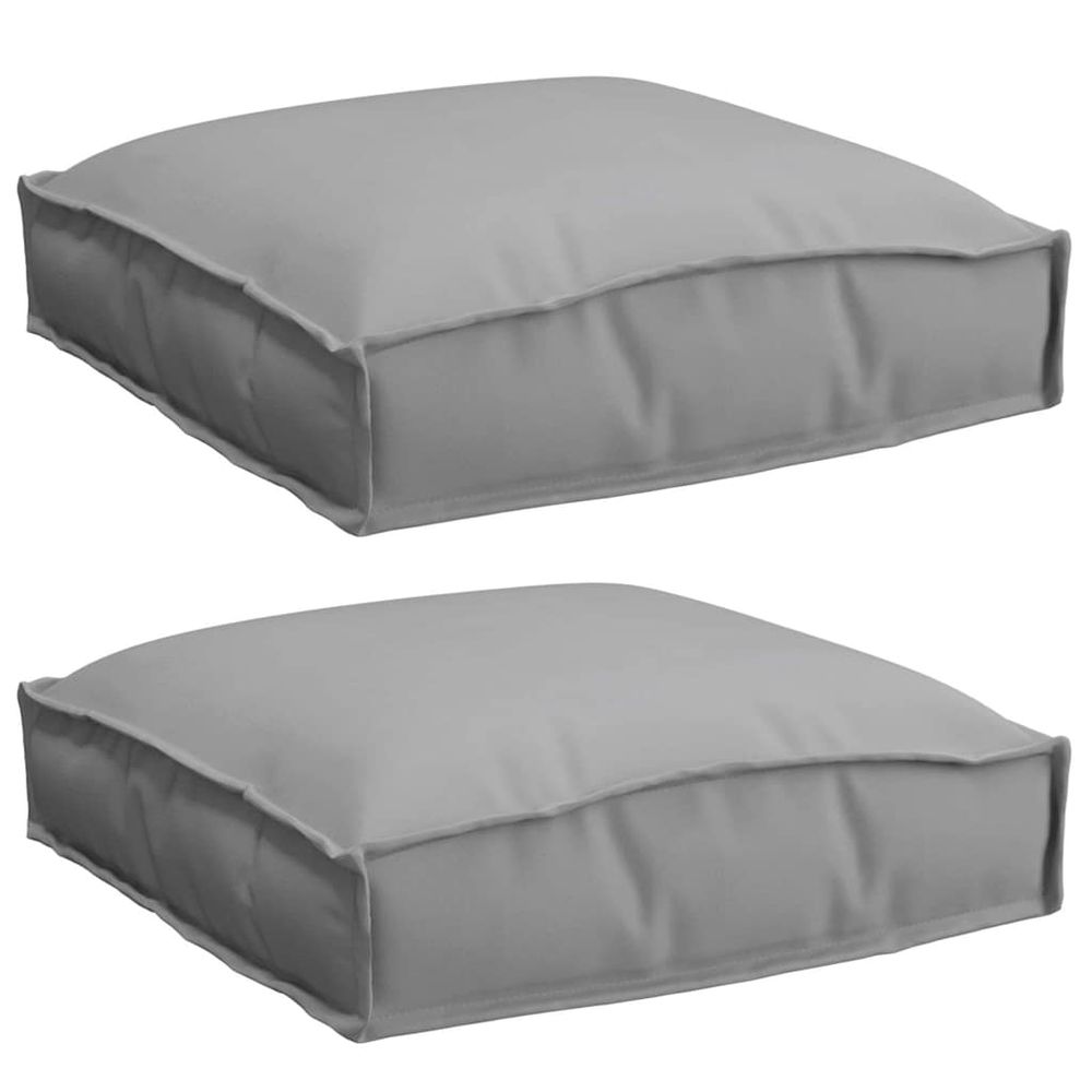 Coussin 2 pc tissu oxford gris 40 x 40 x 8 cm