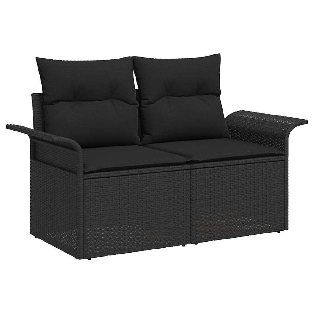 Ensemble de canapé de jardin 7 pc 6-nombre de places noir