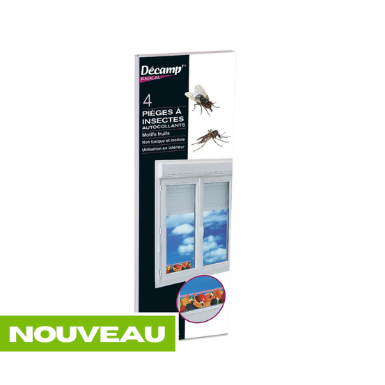 Piege a mouches et insectes - les 4 autocollants