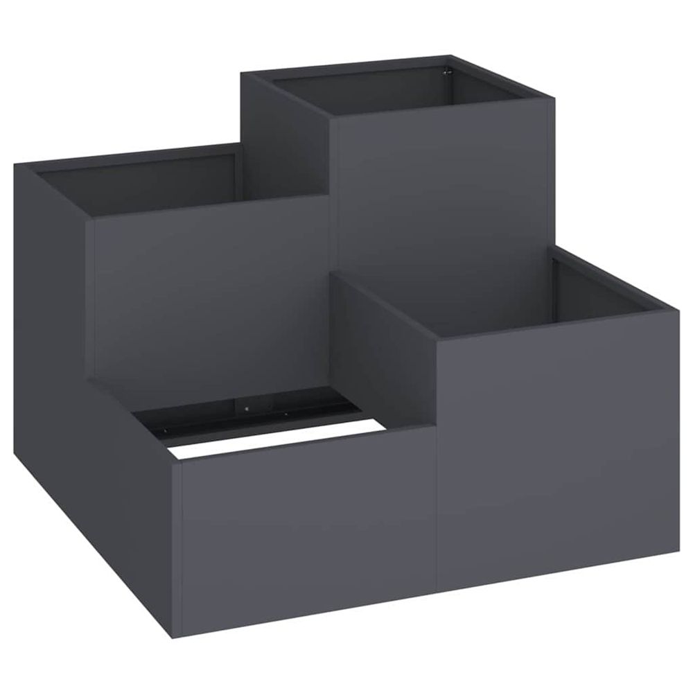 Cache-pot de jardin anthracite 80 x 80 x 60 cm acier