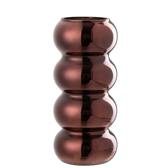 Vase chenille en verre prune 13.5x13.5x30 cm