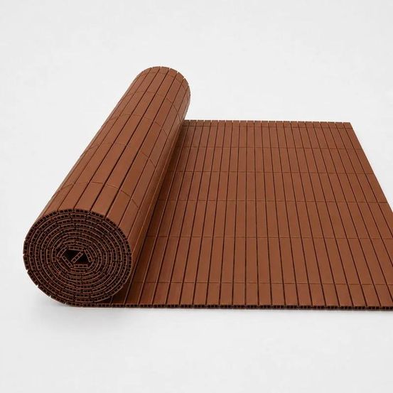 Canisse pvc renforcée marron double face - h. 2 x l. 3 m - synt'haie'tik