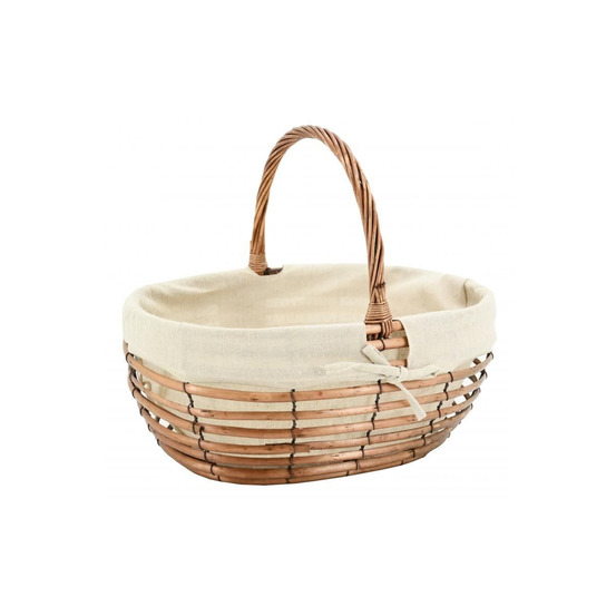 Panier ovale osier ajouré avec doublure jute – déco et rangement naturel