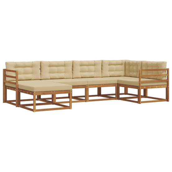 Ensemble de canapés d'extérieur 6 pcs naturel et beige