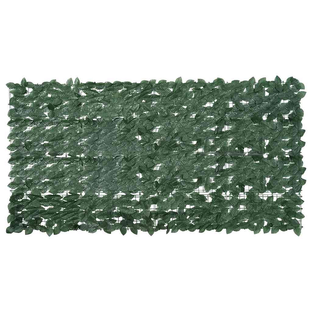 Écran de balcon avec feuilles vert foncé 200x100 cm