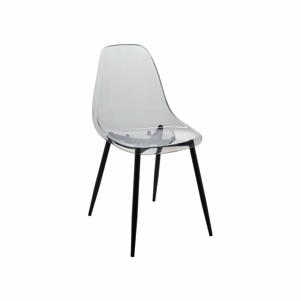Chaise amstrong, fauteuil pet, chaise de salle à manger ergonomique, siège de réunion, 53x46h81 cm, fumé