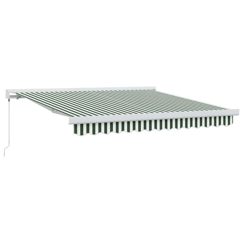 Auvent rétractable vert et blanc 300 x 250 cm