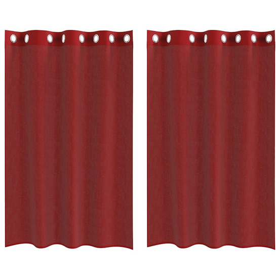 Rideaux en voile avec œillets 2 pcs rouge bordeaux
