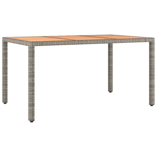 Table de jardin et dessus en bois gris résine tressée et acacia
