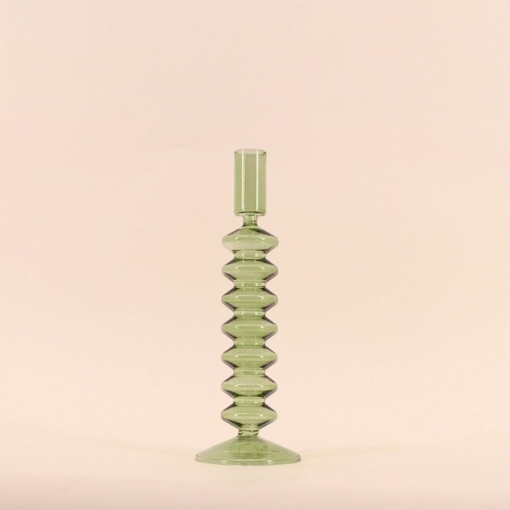 Bougeoir perles en verre 24cm, severina