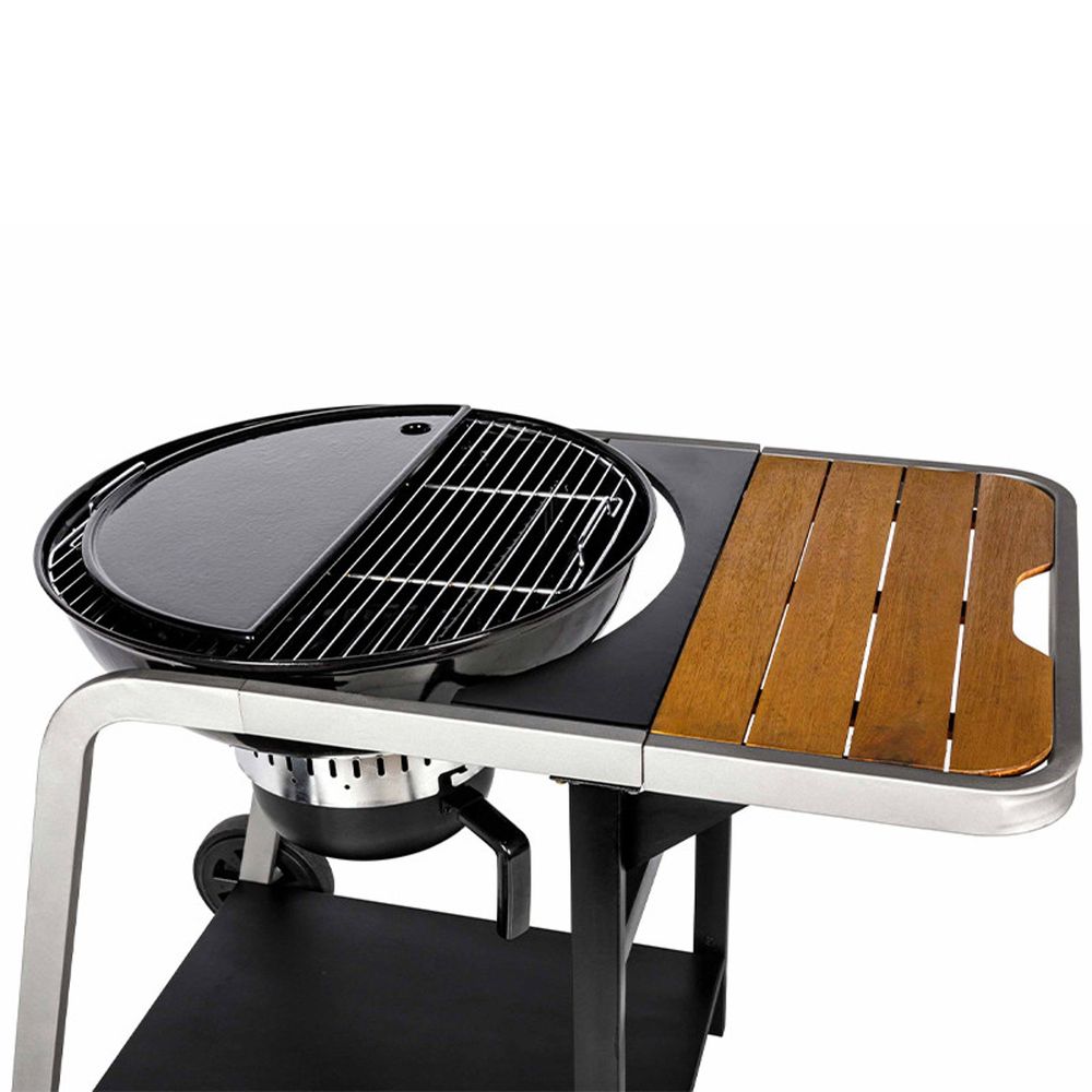 Plancha demi-lune en fonte émaillée pour barbecue kettle