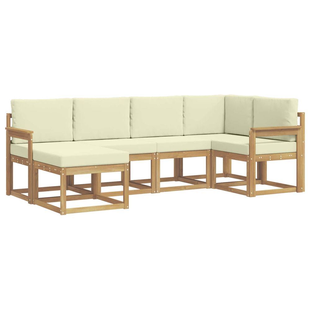 Ensemble de canapés d'extérieur 6 pc blanc et crème polyester
