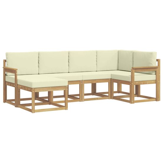Ensemble de canapés d'extérieur 6 pc blanc et crème polyester