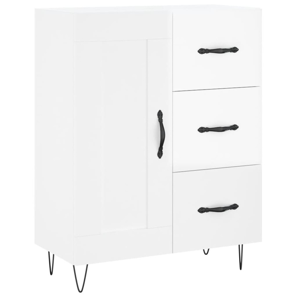 Buffet bahut commode armoire meuble de rangement organisateur cuisine salle de séjour salon brillant 69,5 x 34 x 90 cm bois d