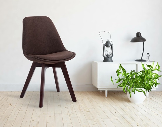 Chaise visiteur borneo v2 tissu noyer