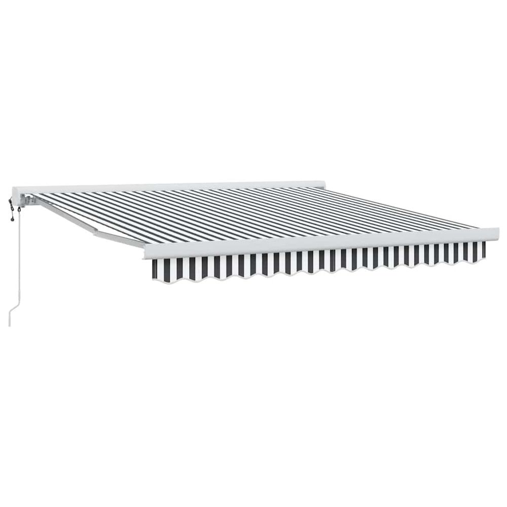 Auvent rétractable anthracite/blanc 3x2,5 m tissu et aluminium