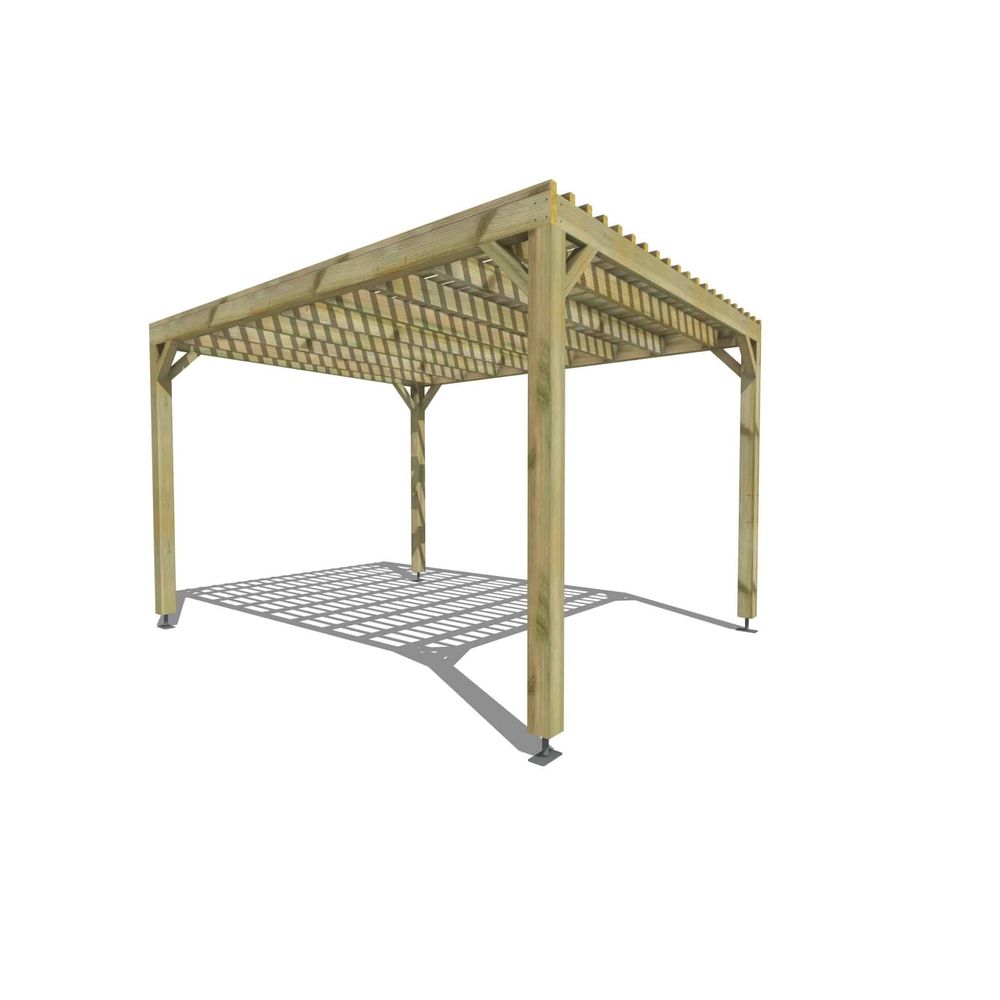 Pergola bois • 3m x 4m • indépendante • sens largeur • lattage bois • livraison comprise