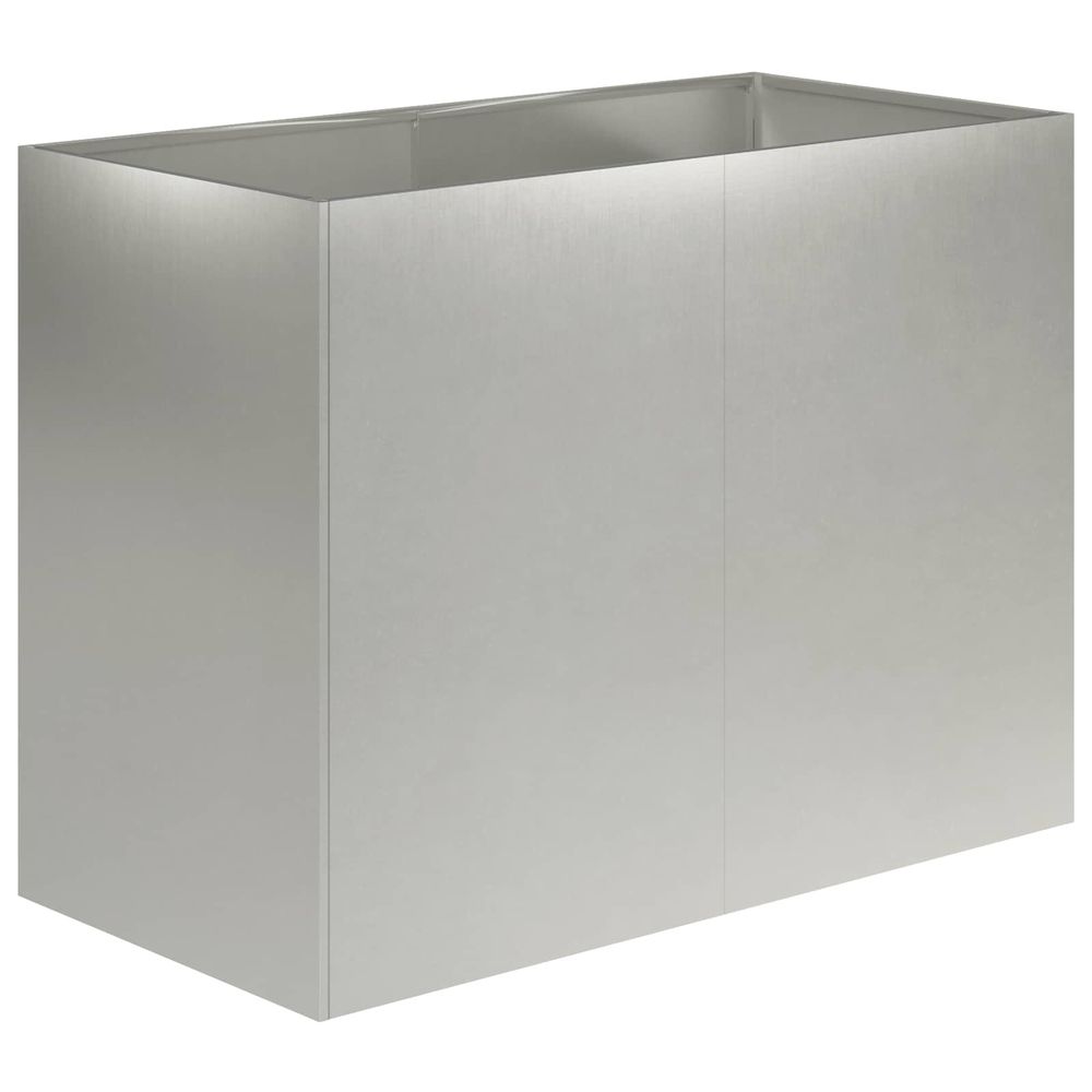 Cache-pot de jardin argenté 80 x 40 x 60 cm acier inoxydable
