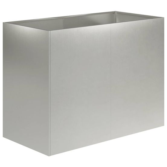 Cache-pot de jardin argenté 80 x 40 x 60 cm acier inoxydable