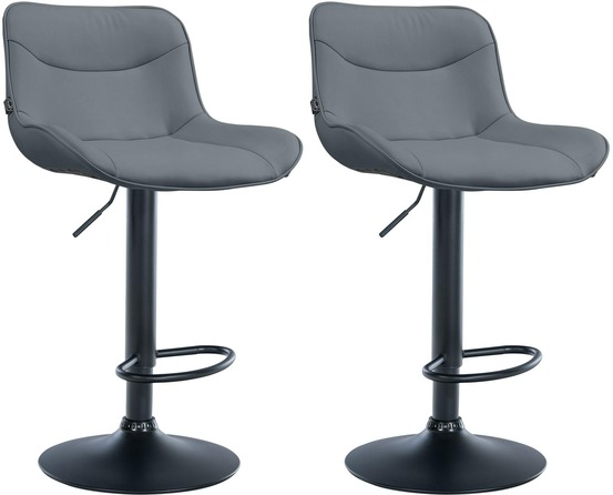 Lot de 2 tabourets de bar vonore simili cuir noir