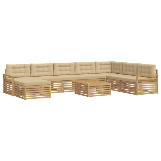 Ensemble de canapés d'extérieur 9 pc blanc et beige
