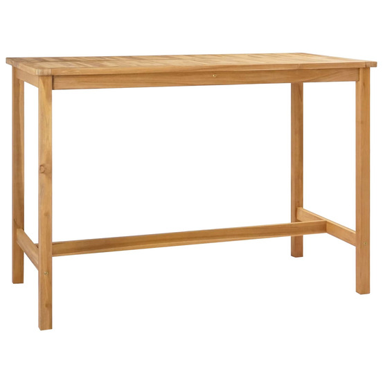 Table de bar naturel 150 x 75 x 105 cm bois de teck massif