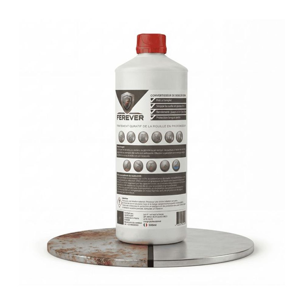 Convertisseur de rouille 0,5l longue durée, séchage rapide - ferever cv01