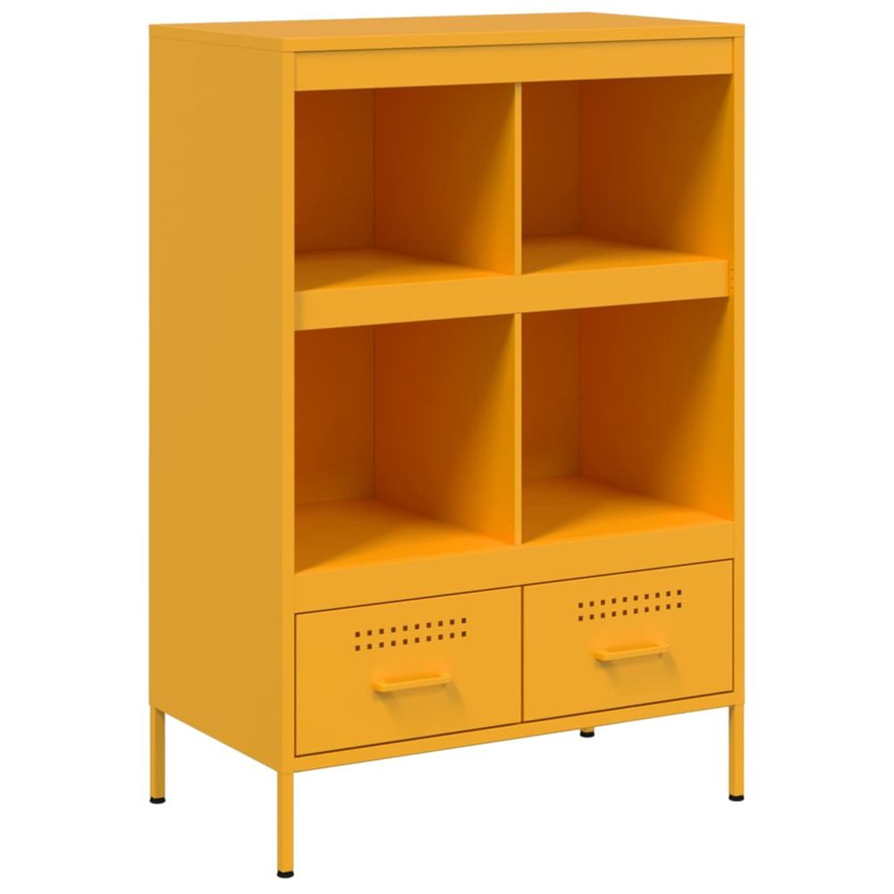 Buffet haut jaune moutarde 68x39x101,5 cm acier