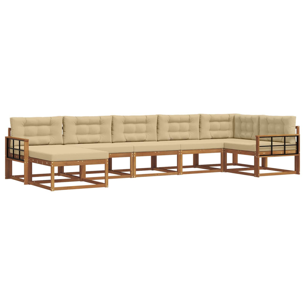 Ensemble de canapés d'extérieur 7 pcs naturel et beige