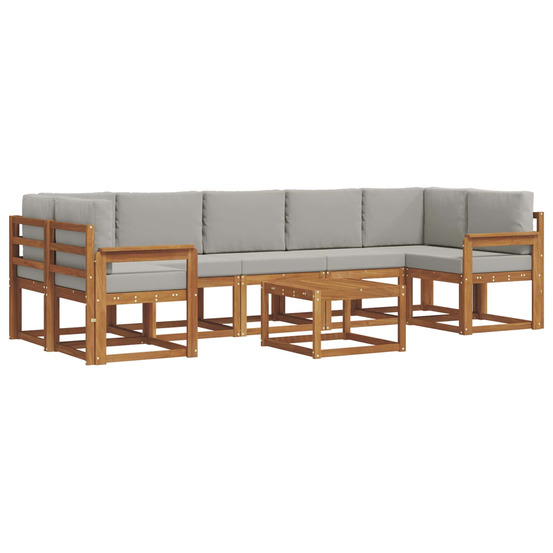 Ensemble de canapés d'extérieur 8 pcs gris naturel et clair