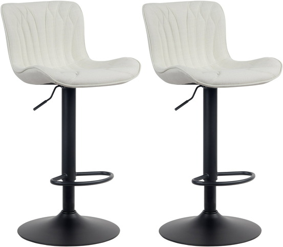 Lot de 2 tabourets de bar tissu linus