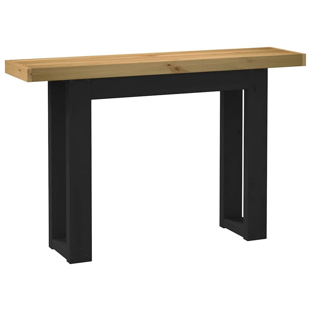Table console noain pieds en forme de u 120x30x75 cm massif pin