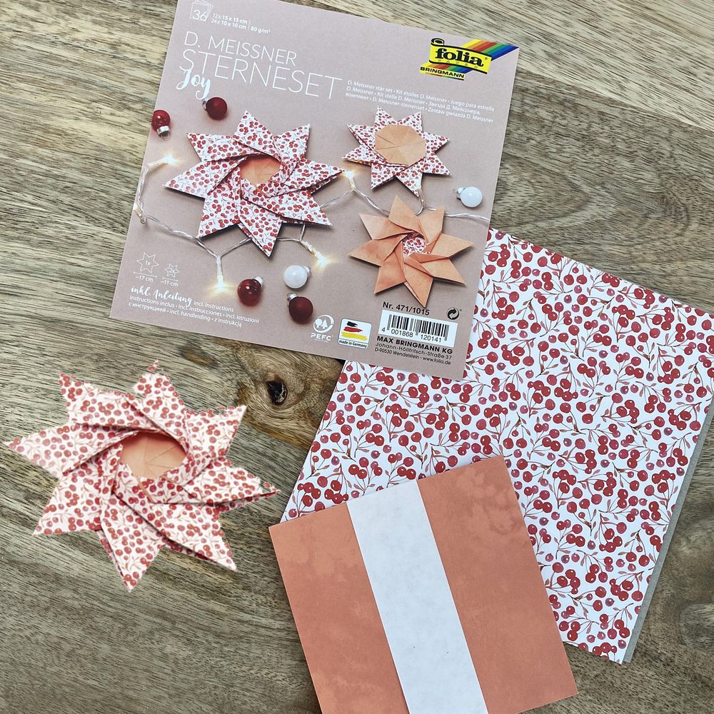 Kit d'étoiles en papier de noël joy à construir diy