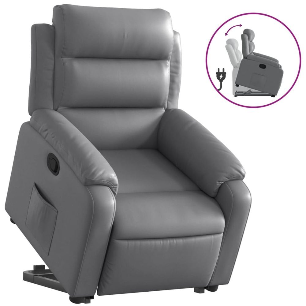 Fauteuil inclinable gris similicuir