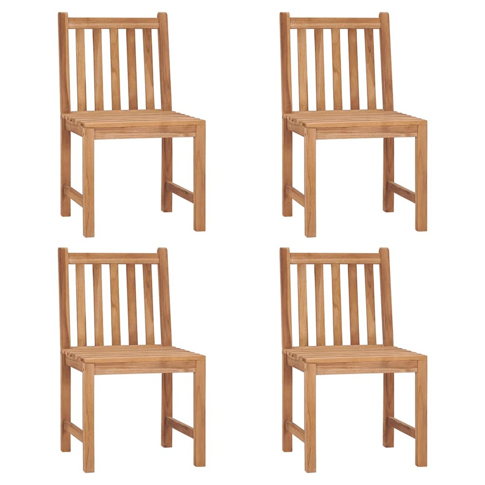 Chaises de jardin lot de 4 avec coussins bois de teck massif
