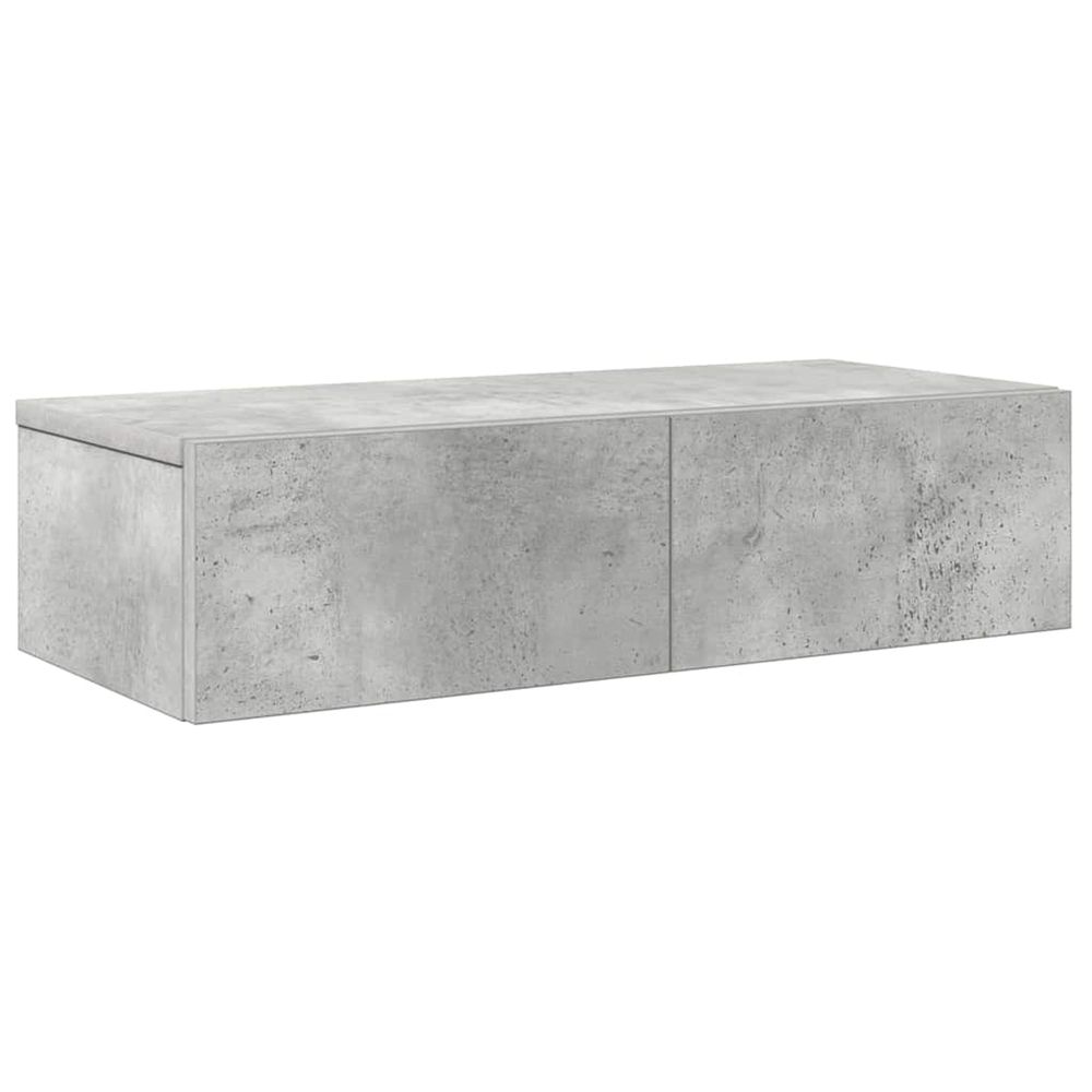 Étagère murale avec tiroirs gris béton bois d'ingénierie