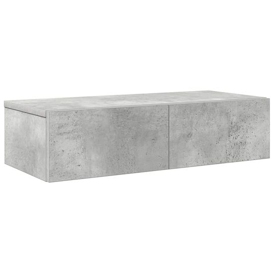Étagère murale avec tiroirs gris béton bois d'ingénierie