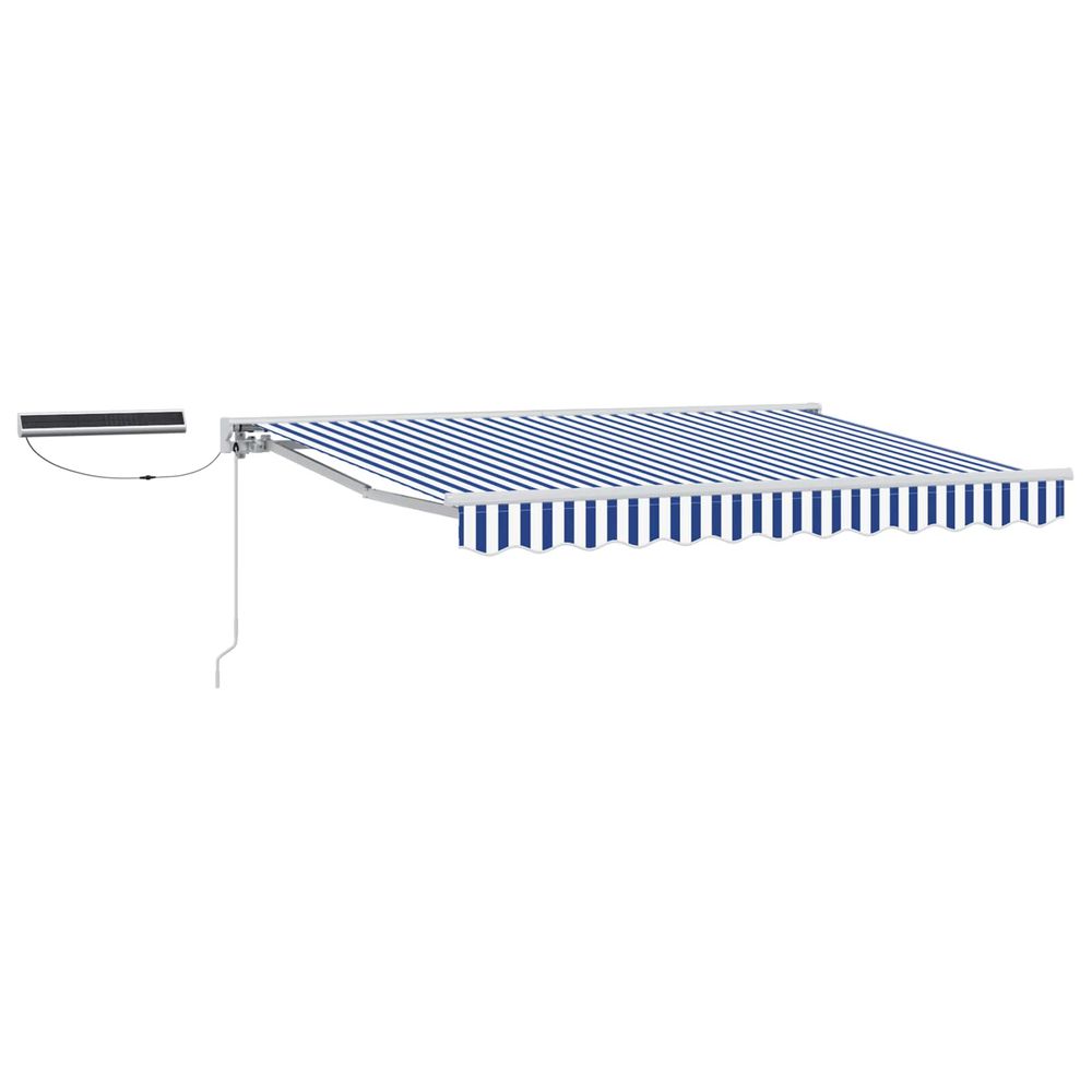 Auvent rétractable électrique bleu et blanc 2,5 x 2 m