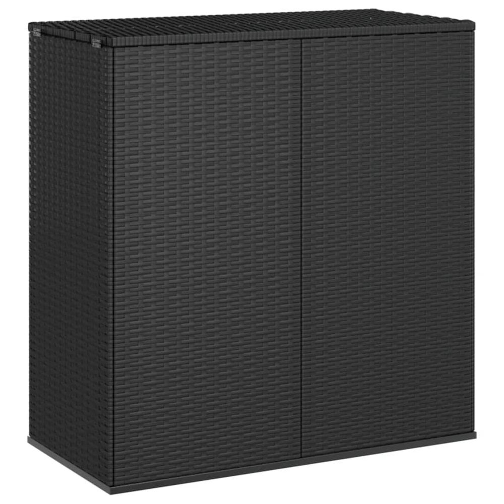 Boîte à coussins de jardin résine tressée 100x49x103,5 cm noir
