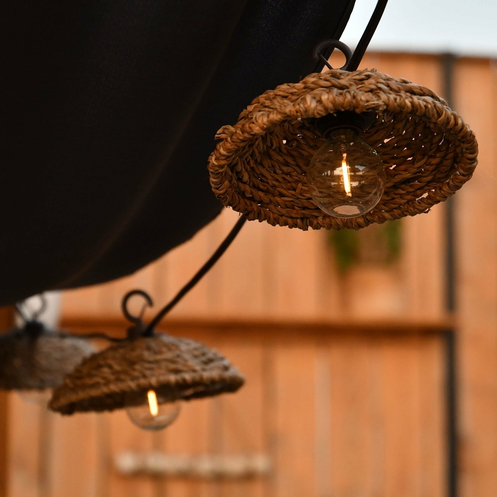 Guirlande solaire abats-jour aruba - 3m led blanc chaud