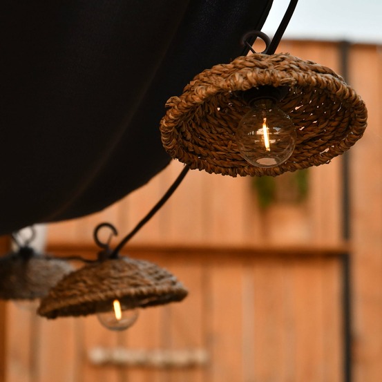 Guirlande solaire abats-jour aruba - 3m led blanc chaud