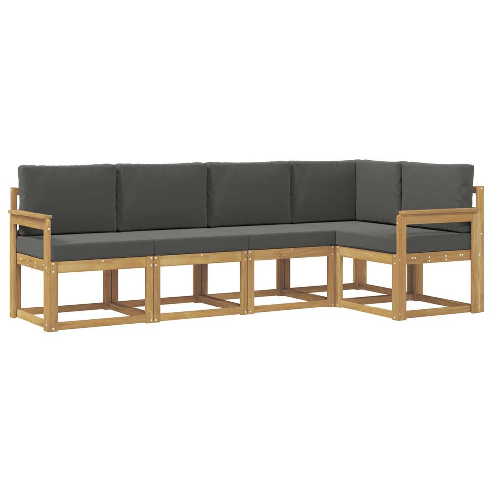Ensemble de canapés d'extérieur 5 pc blanc et anthracite