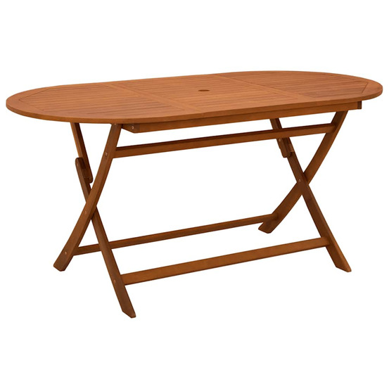 Table pliable de jardin 160x85x75 cm bois d'eucalyptus massif