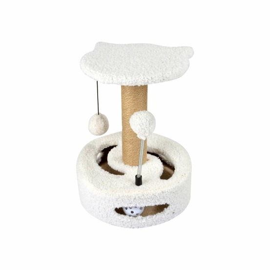 Arbre à chat jake en laine bouclée - ecru