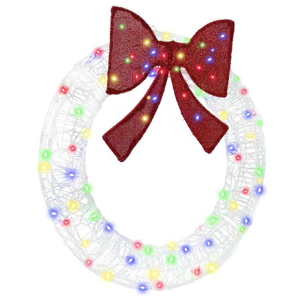 Couronne 80 led multicolore 92 x 92 x 9,5 cm acrylique