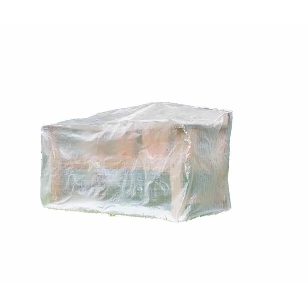Housse de protection mobilier de jardin, banc 2 places, transparente, 120x75x80 cm