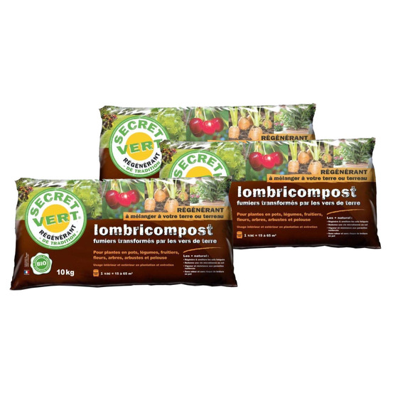 Terreau lombricompost régénérant lot de 3